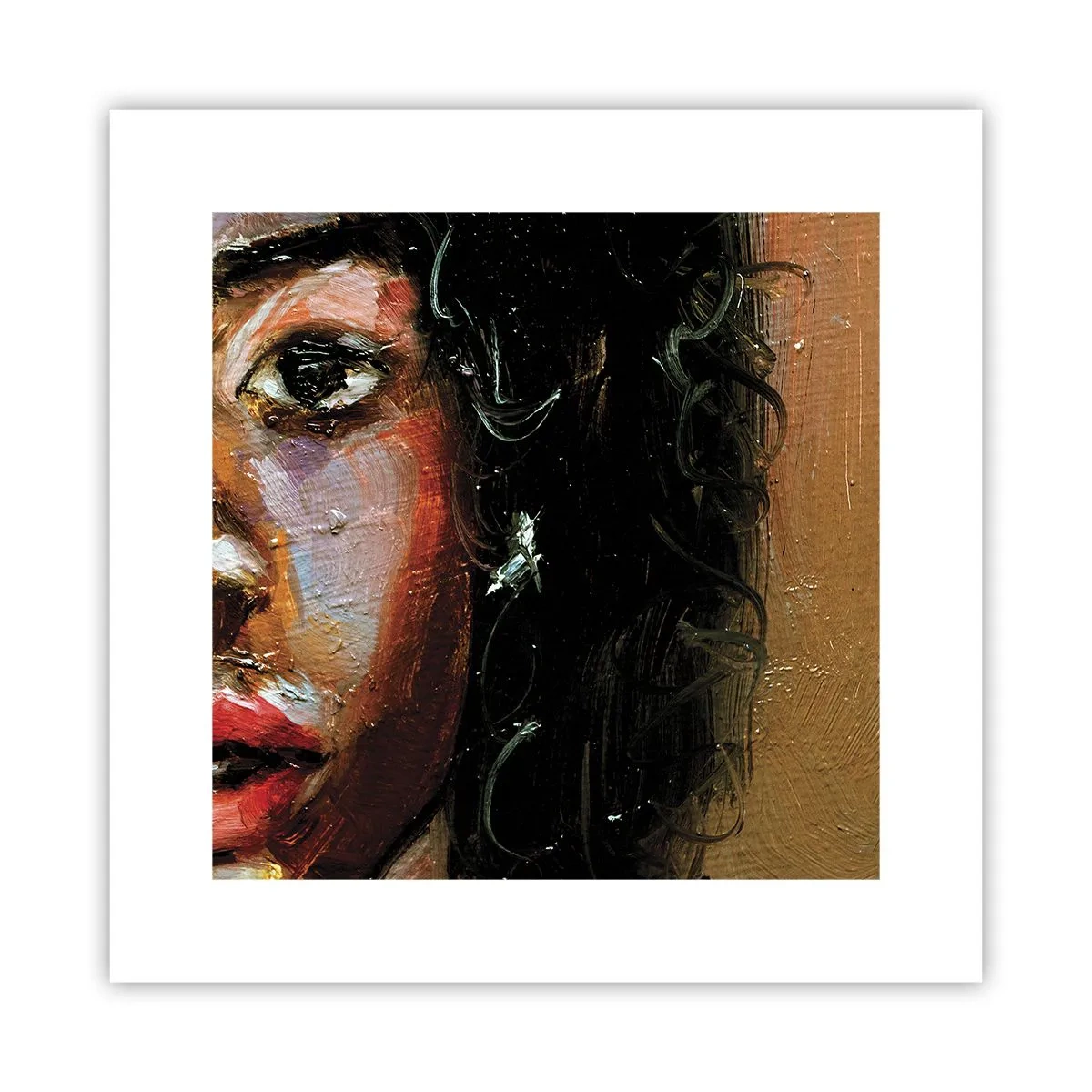 Plakat - Sort og glitter - 30x30 cm