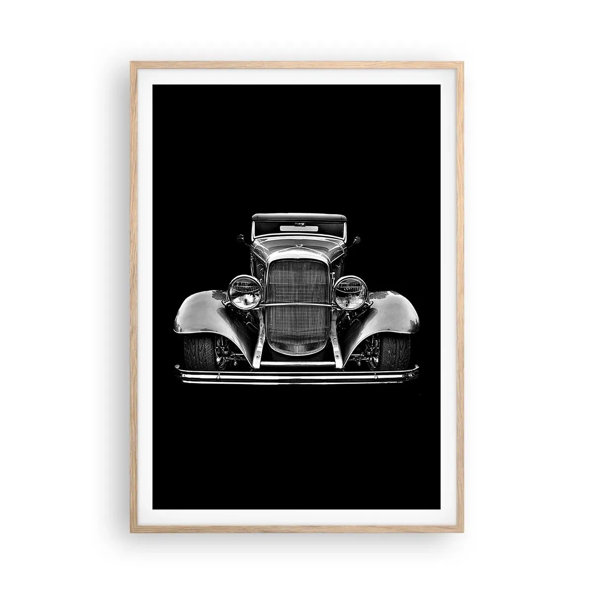 Plakat i ramme af lyst egetræ - En sand genelman - 70x100 cm