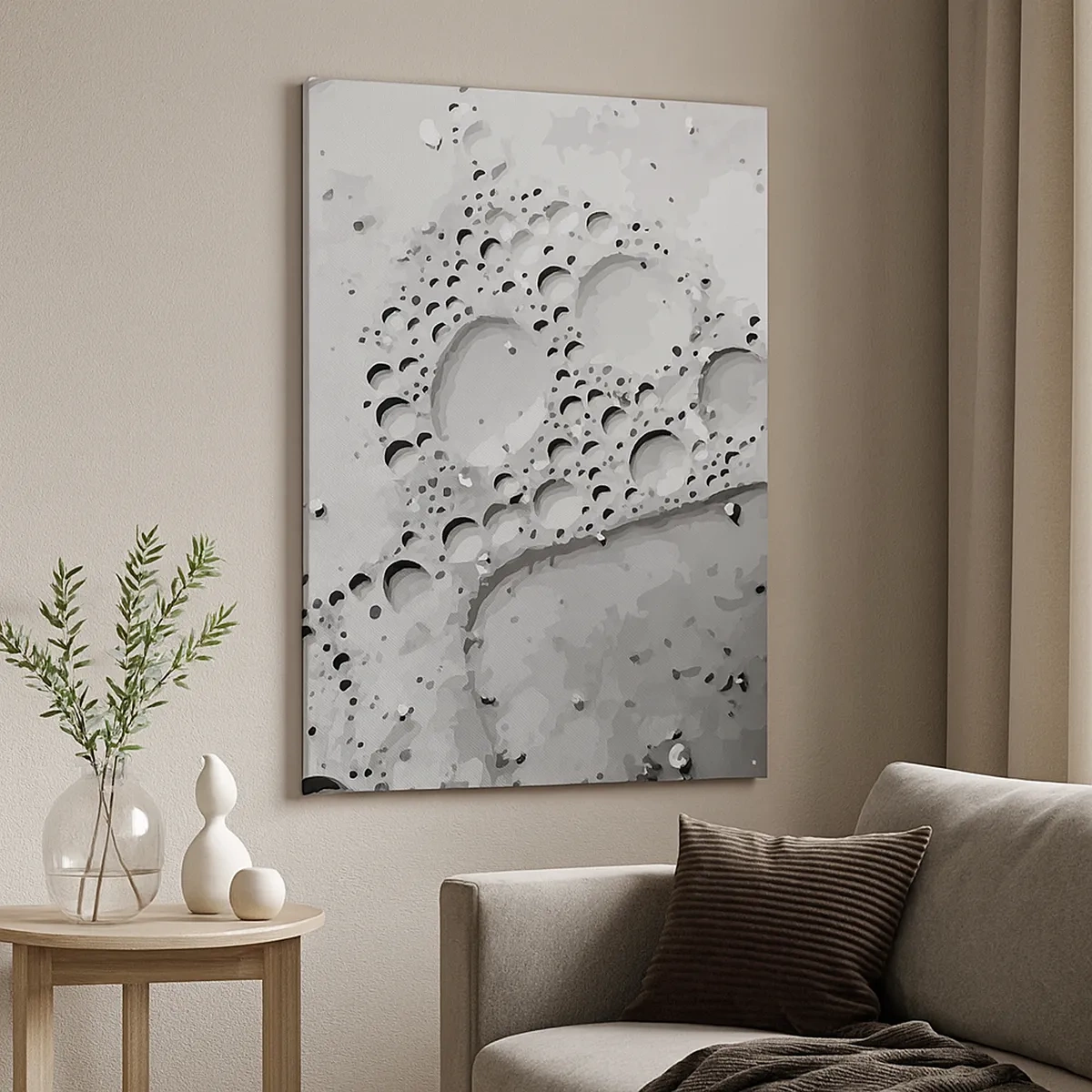 Lærredstryk - Billede på lærred - Opskummet spor - 50x70 cm