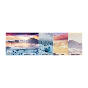 Prøve Fototapet Premium Canvas - Naturens kraft og renhed - Landskab, Bjerge, Vinter - 100x30 cm