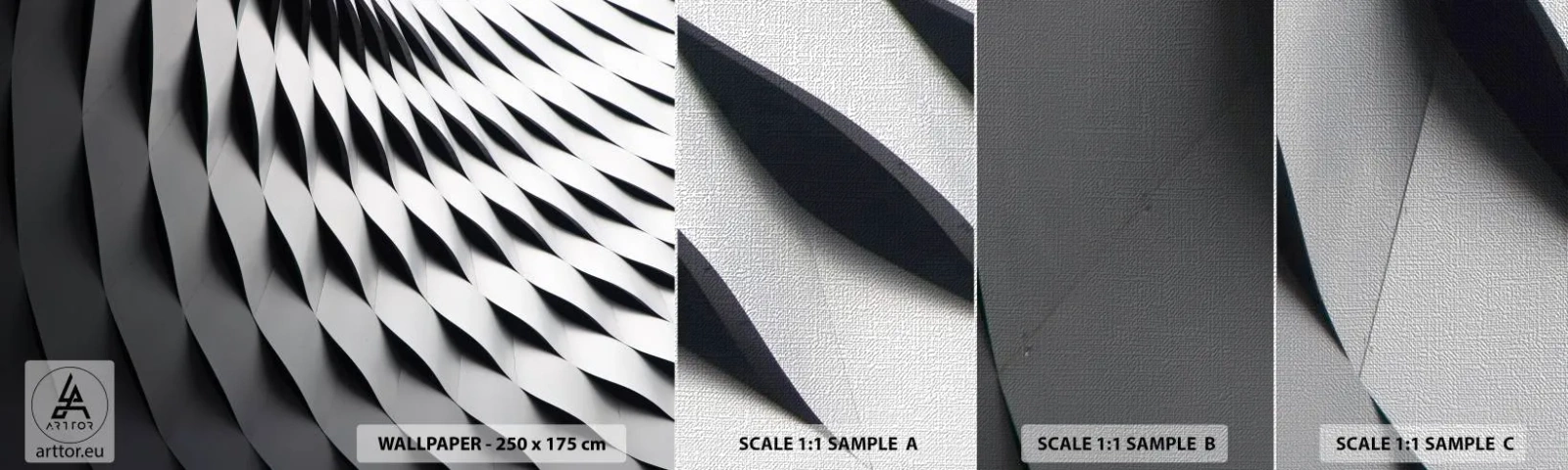 Prøve Fototapet Premium Canvas - På bølgernes overflade - Moderne, Abstraktion, stål - 100x30 cm