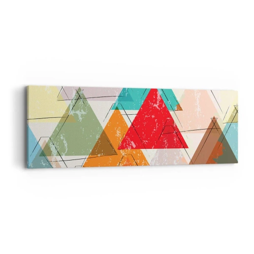 Lærredstryk - Billede på lærred - Tre og tre - 90x30 cm