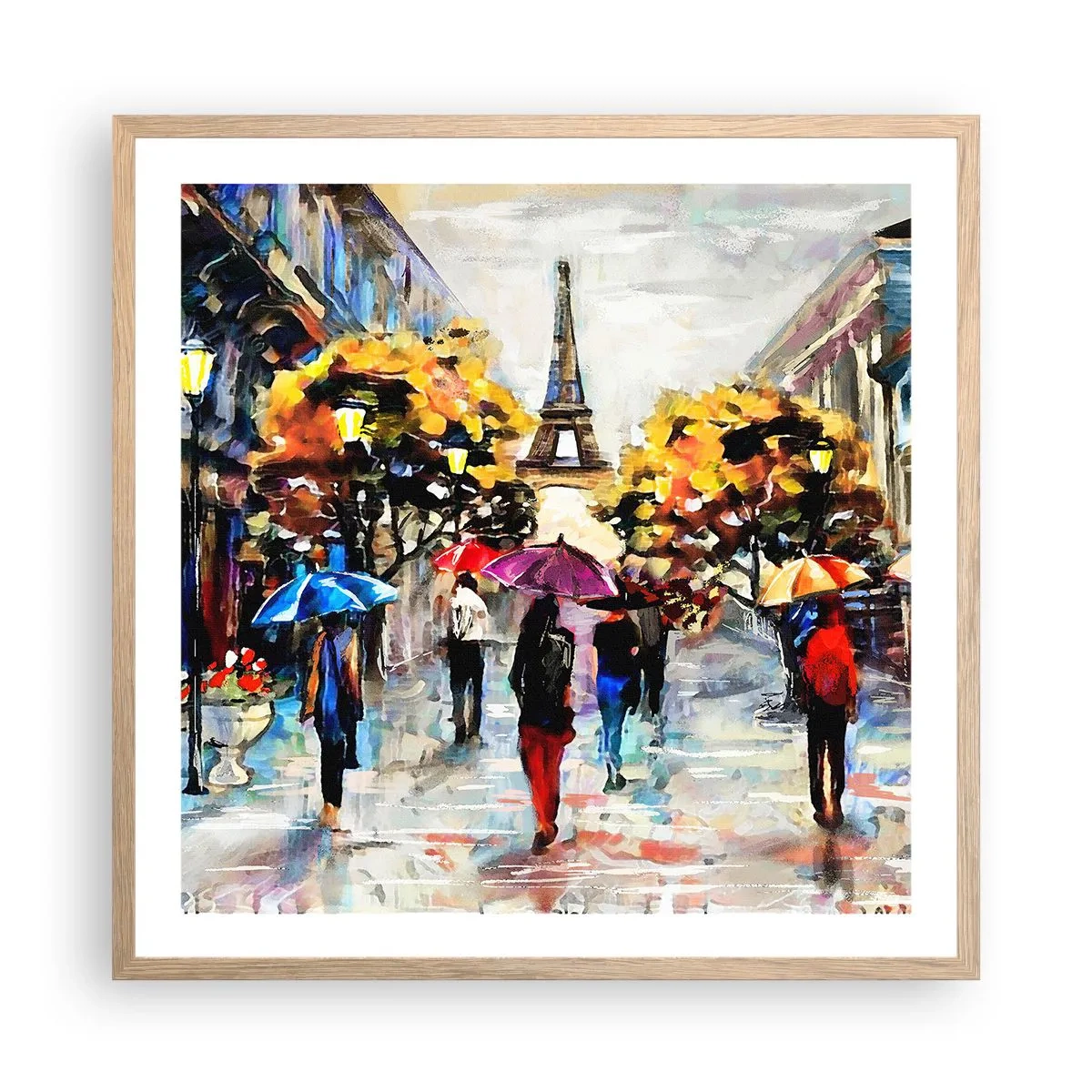 Plakat i ramme af lyst egetræ - Særligt smuk om efteråret - 60x60 cm