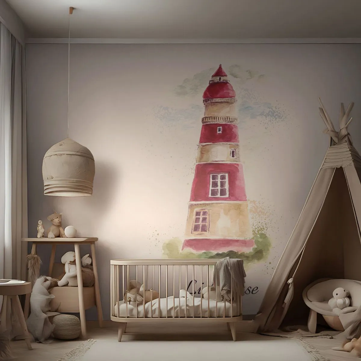 Fototapet på mål Premium Canvas - Altid vejret omkring - Fyrtårn, Ved havet, Hav