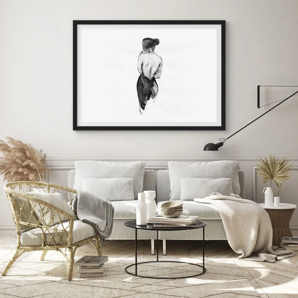 Plakat i sort ramme - Med hende forsvinder verden - 40x30 cm