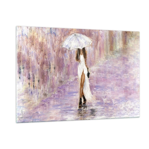 Billede på glas - I den syrenrøde regn - 120x80 cm