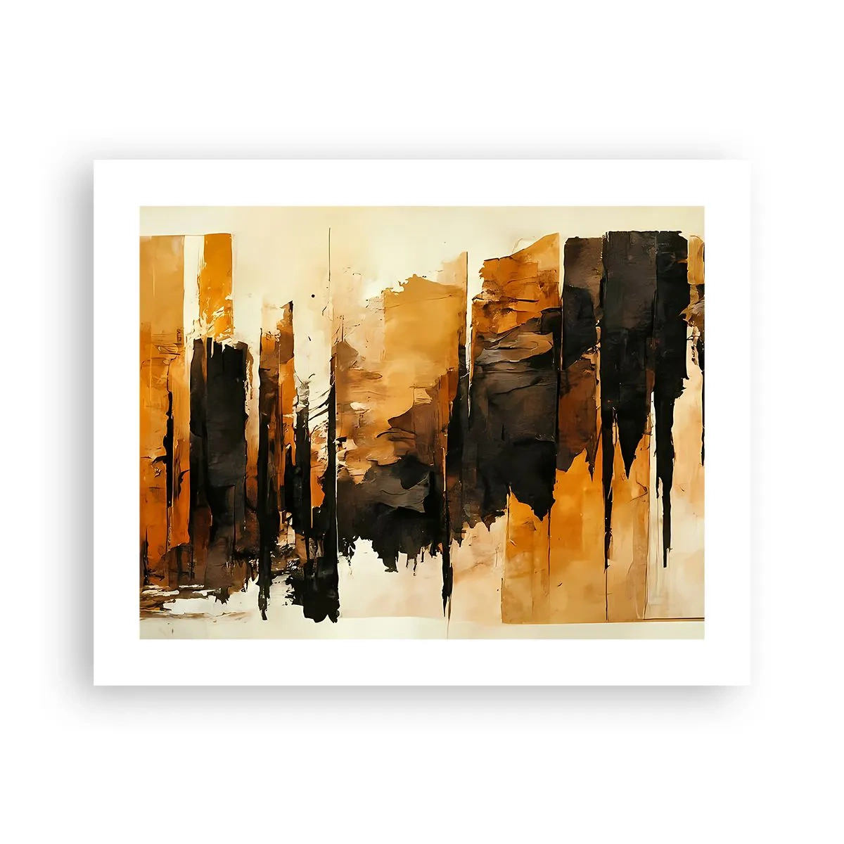 Plakat - Harmoni af sort og guld - 50x40 cm