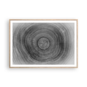 Plakat i ramme af lyst egetræ - Et tegn på tiden - 100x70 cm