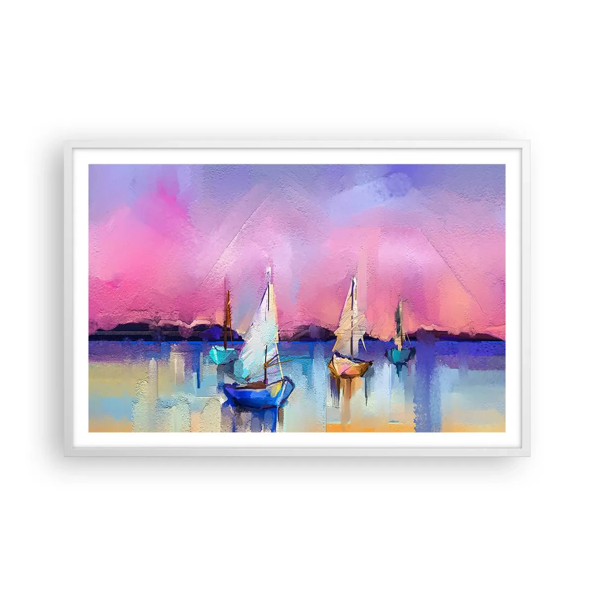 Plakat i hvid ramme - Retning: brede farvande - 91x61 cm