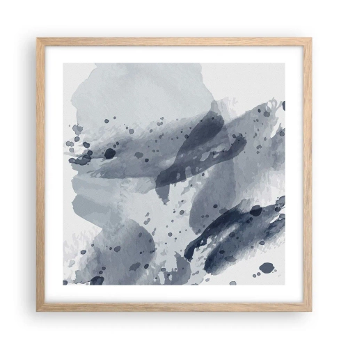 Plakat i ramme af lyst egetræ - En undersøgelse af vandets natur - 50x50 cm