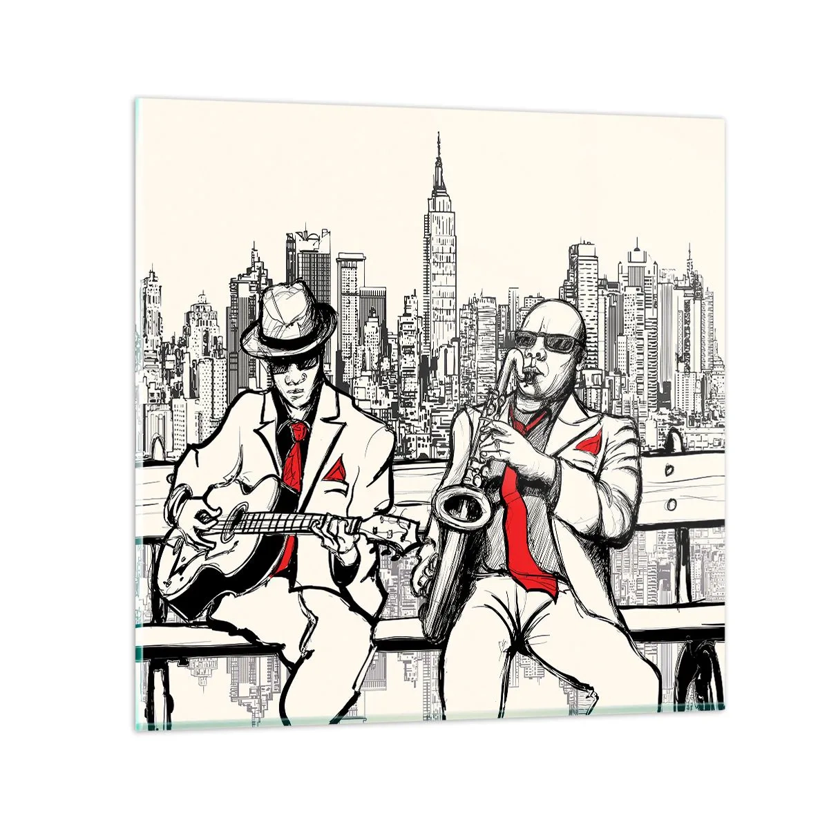 Billede på glas - New York improvisation - 60x60 cm