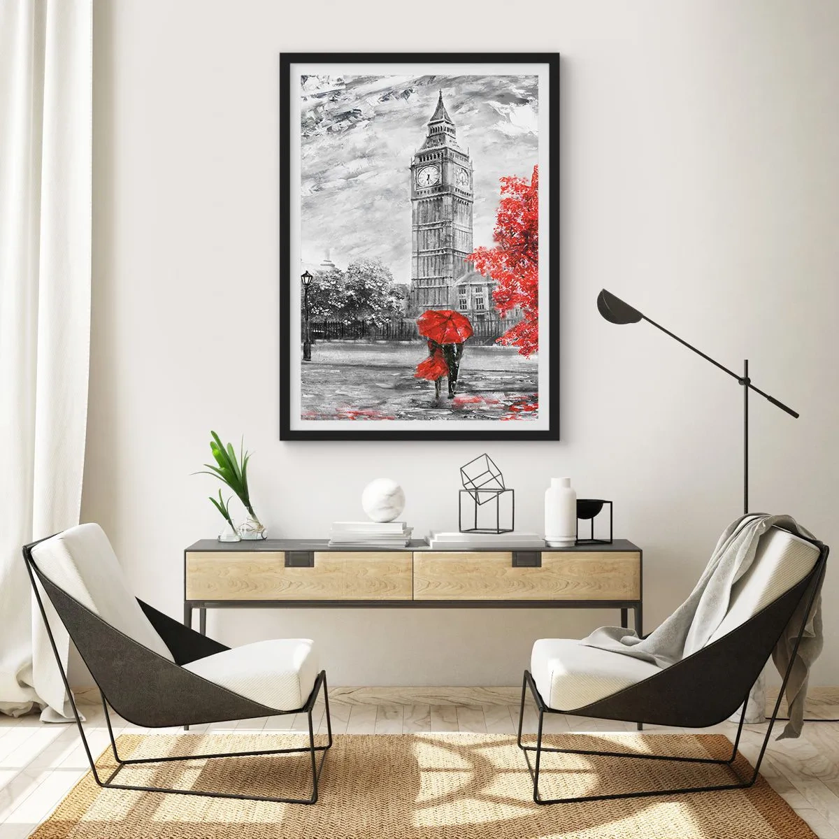 Plakat i sort ramme - En spændende dag - 40x50 cm