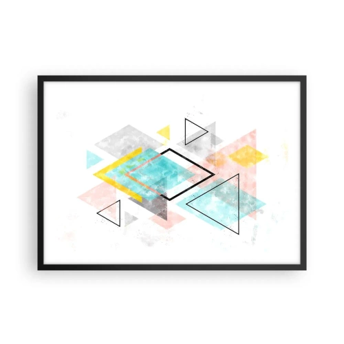 Plakat i sort ramme - Geometrisk leg - 70x50 cm