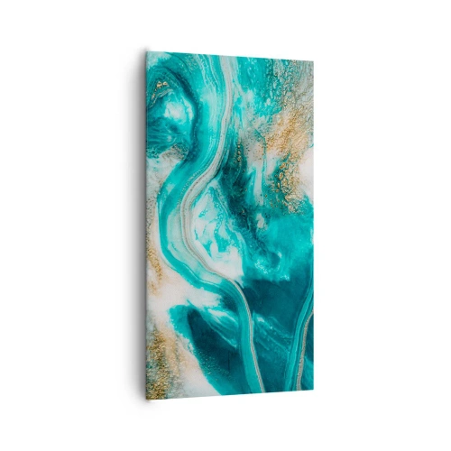 Lærredstryk - Billede på lærred - Flod af guld - 65x120 cm