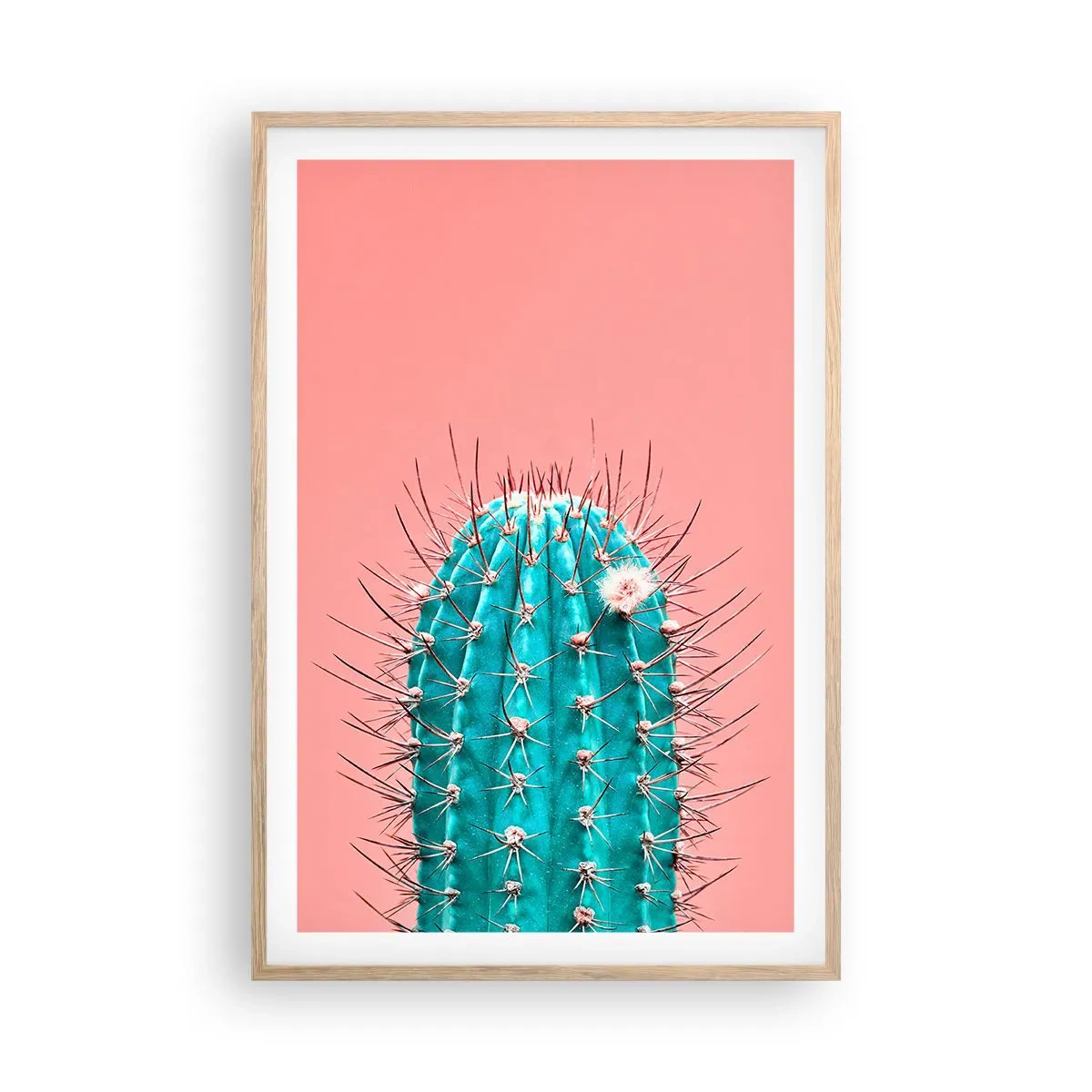 Plakat i ramme af lyst egetræ - Bare se - 61x91 cm