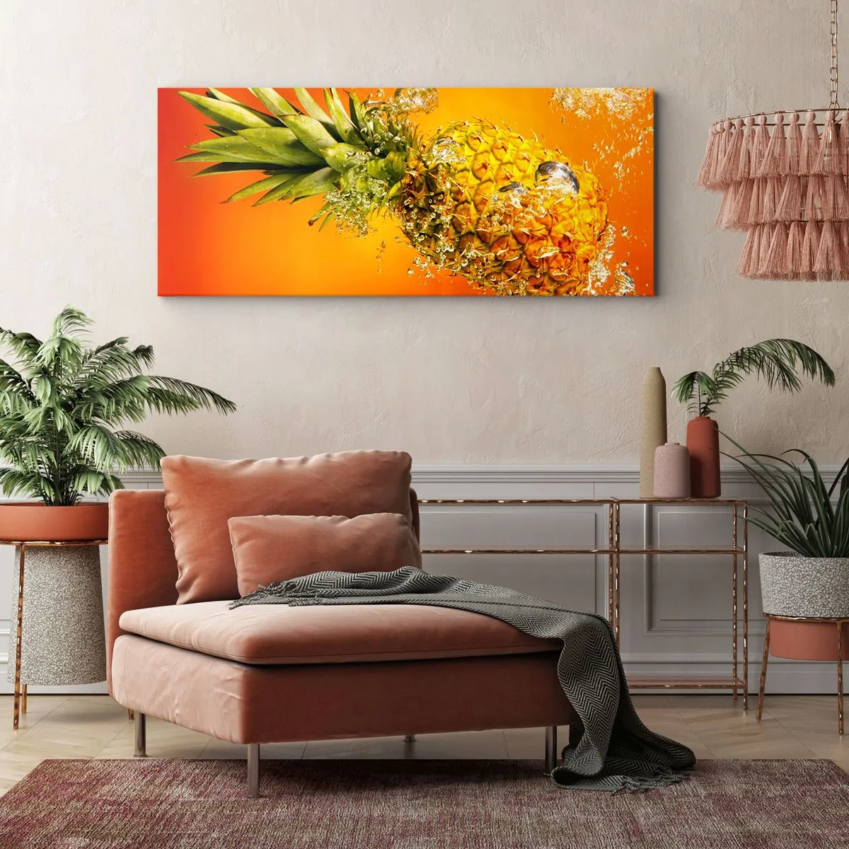 Lærredstryk - Billede på lærred - Tropisk saftig friskhed - 100x40 cm