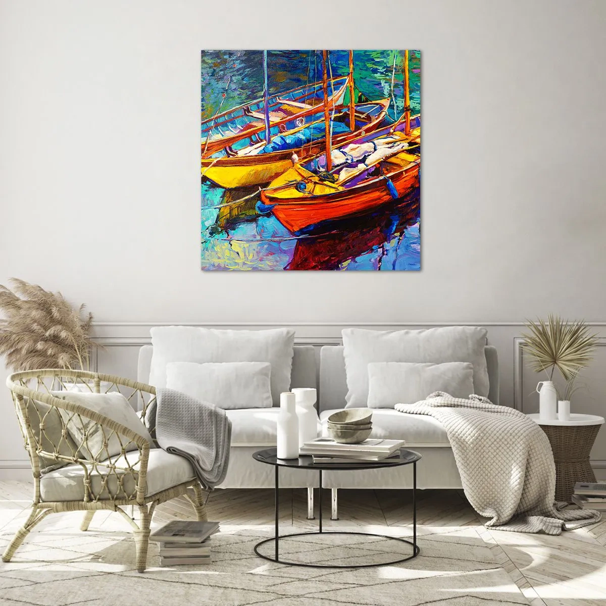 Billede på glas - På vand, der er tykt af farve - 60x60 cm