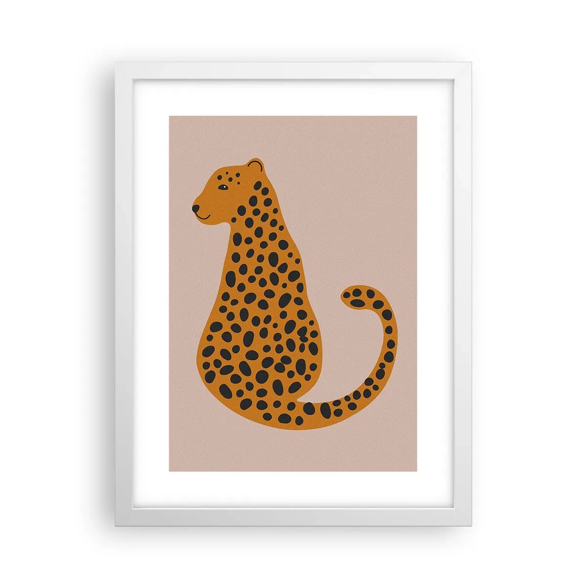 Plakat i hvid ramme - Leopardprint er et moderigtigt mønster - 30x40 cm