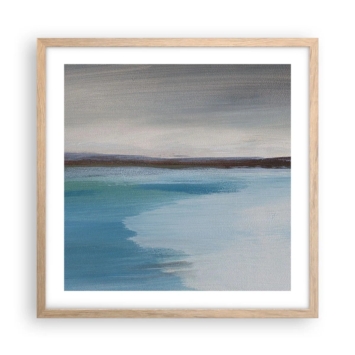 Plakat i ramme af lyst egetræ - Horisontalt landskab - 50x50 cm