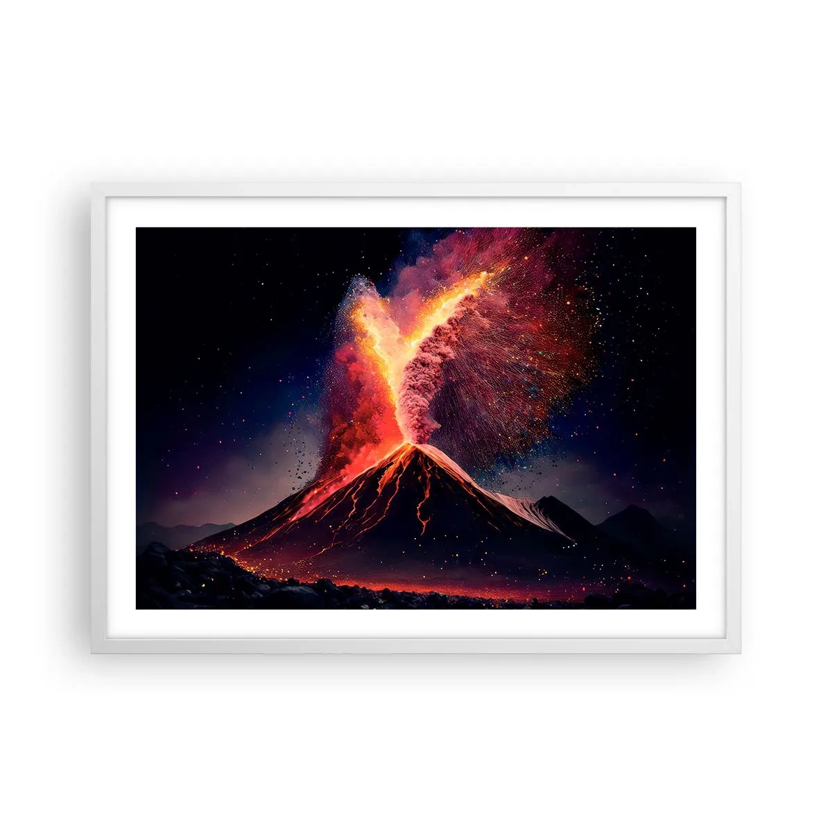 Plakat i hvid ramme - Skønhed og rædsel - 70x50 cm