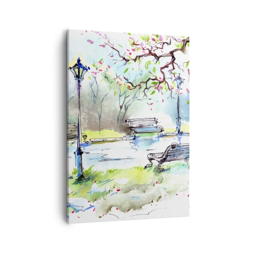 Lærredstryk - Billede på lærred - Den magiske stilhed i parken - 50x70 cm