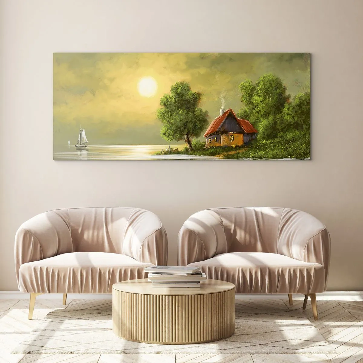 Billede på glas - Smukt, som fra et billede - 160x50 cm