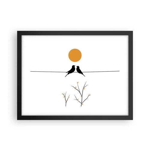 Plakat i sort ramme - Nattergal - 40x30 cm