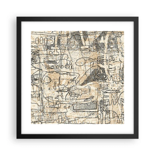 Plakat i sort ramme - Venter på at blive afkodet - 40x40 cm