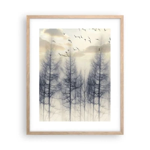 Plakat i ramme af lyst egetræ - Skovånder - 40x50 cm