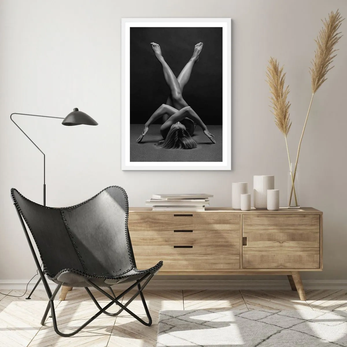 Plakat i hvid ramme - Nøgenhedens geometri - 70x100 cm