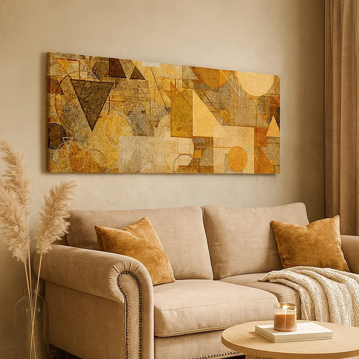 Lærredstryk - Billede på lærred - Kubistisk bronzeundersøgelse - 30x30 cm