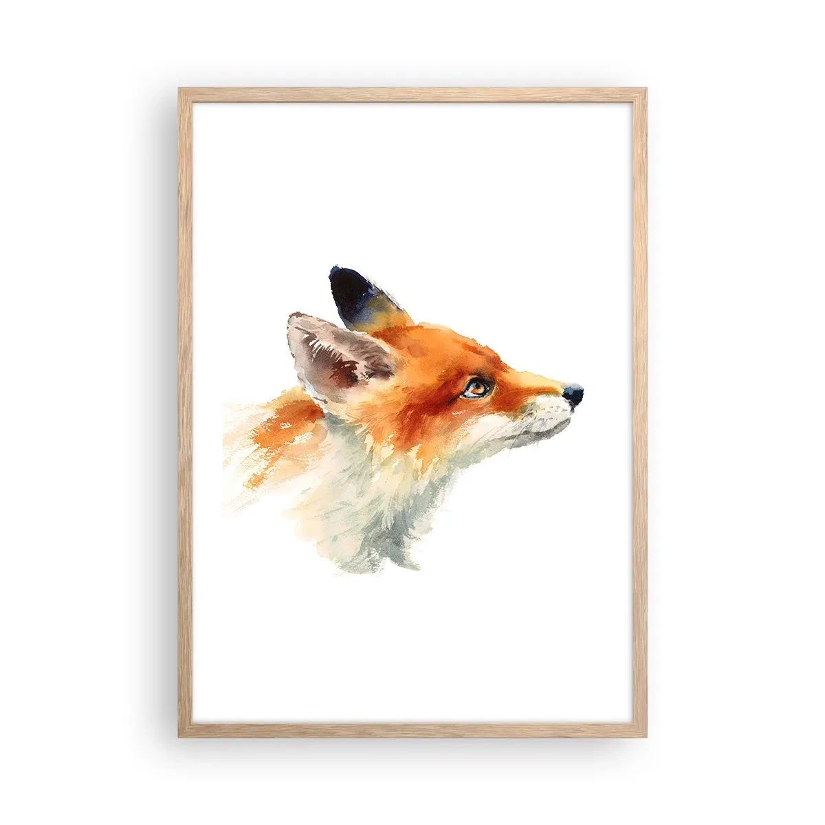 Plakat i ramme af lyst egetræ - Man kan aldrig være for forsigtig - 50x70 cm