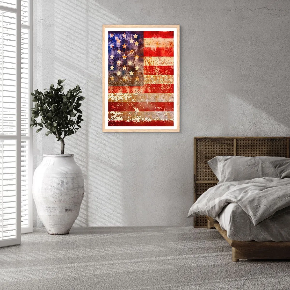 Plakat i ramme af lyst egetræ - Herlighed går ikke bort - 70x100 cm