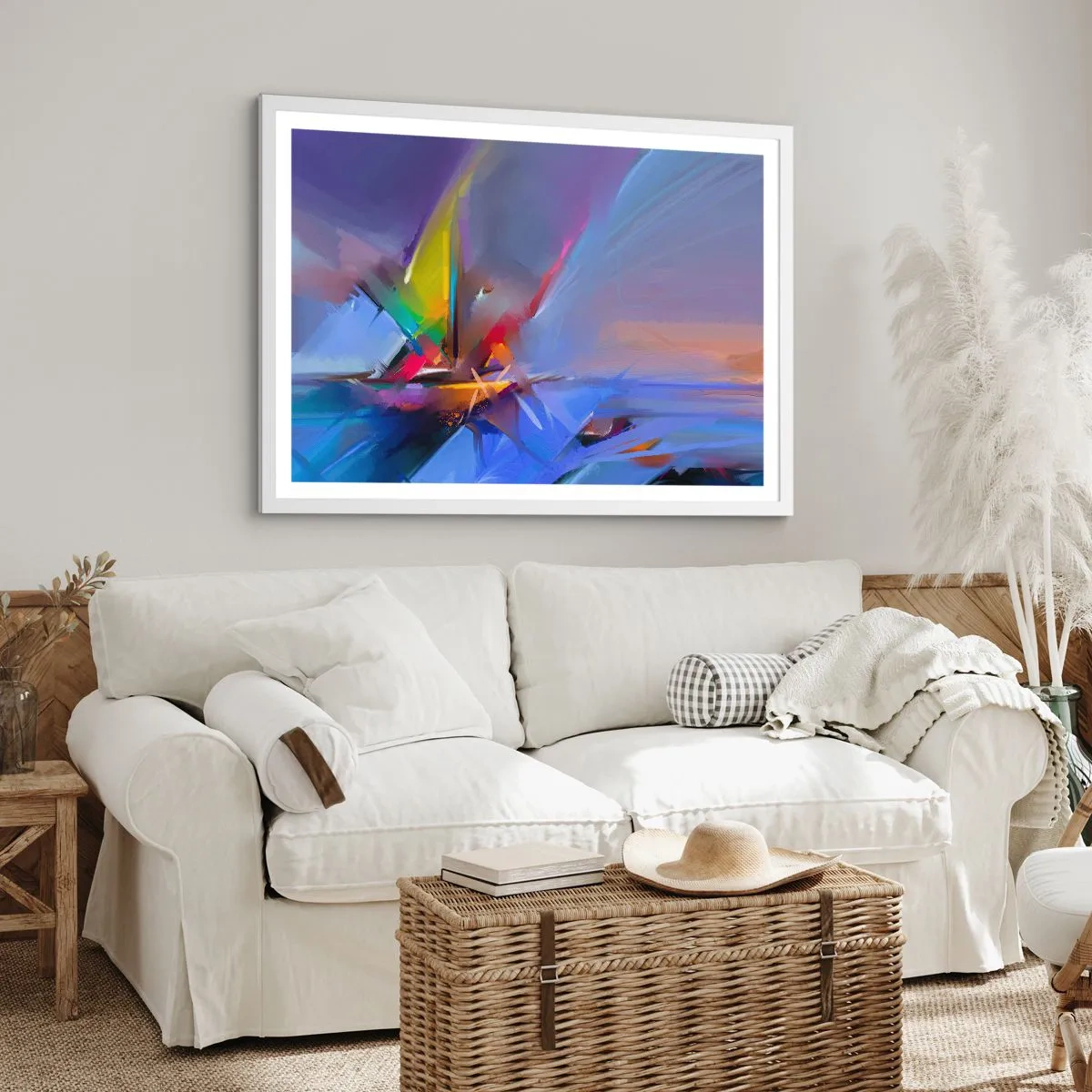 Plakat i hvid ramme - Propeller som en fugl - 100x70 cm