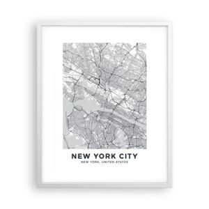 Plakat i hvid ramme - Anatomi af en storby - 40x50 cm