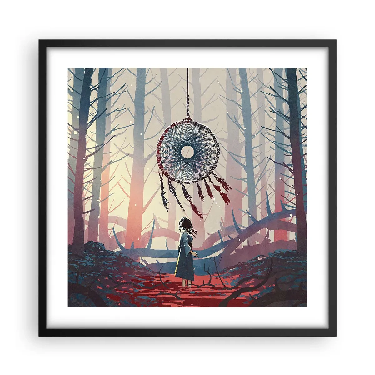 Plakat i sort ramme - Det hemmelige ritual for lykke - 50x50 cm