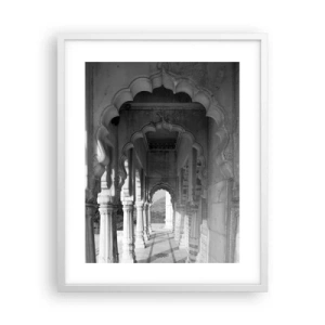 Plakat i hvid ramme - Det er her, fortællingerne fra Østen sker - 40x50 cm