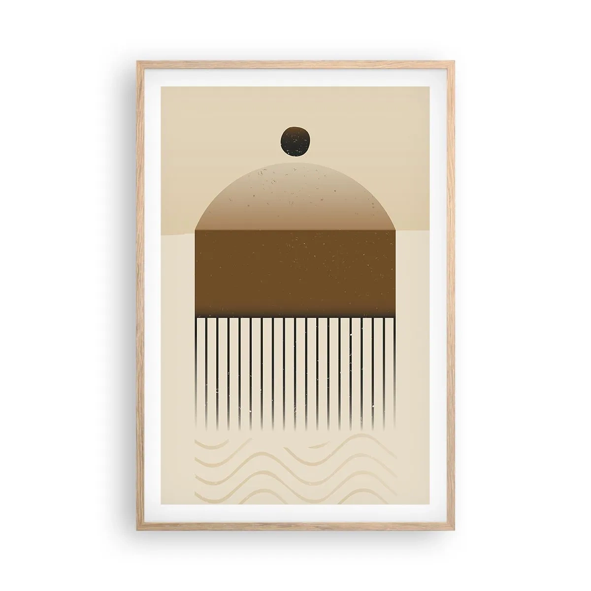 Plakat i ramme af lyst egetræ - Forskellige stater - 61x91 cm
