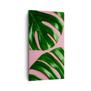 Lærredstryk - Billede på lærred - Grønt rendez-vous - 45x80 cm