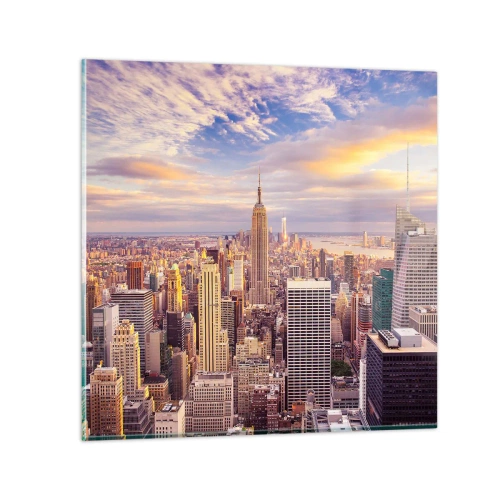 Billede på glas - Ræk ud efter skyerne selv - 70x70 cm