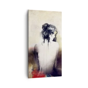 Lærredstryk - Billede på lærred - Glatte linjer, ovale former - 55x100 cm