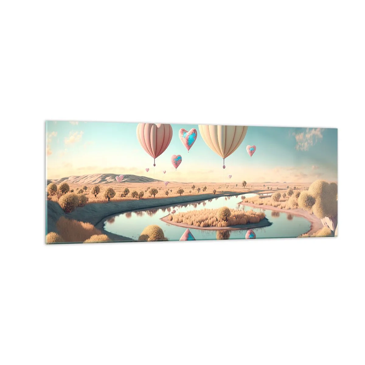 Billede på glas - Kærlighed lader dig svæve - 140x50 cm