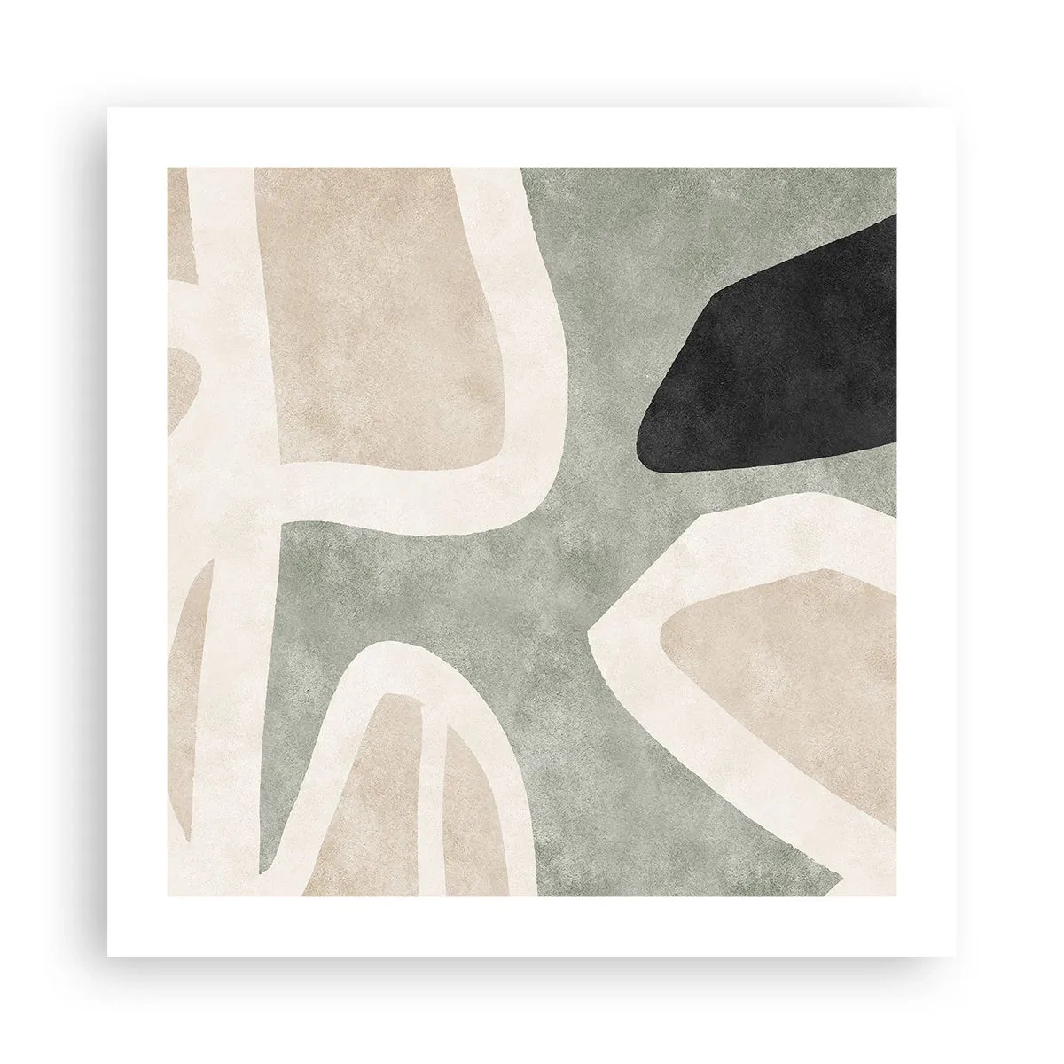 Plakat - Komposition med et sort tema - 50x50 cm