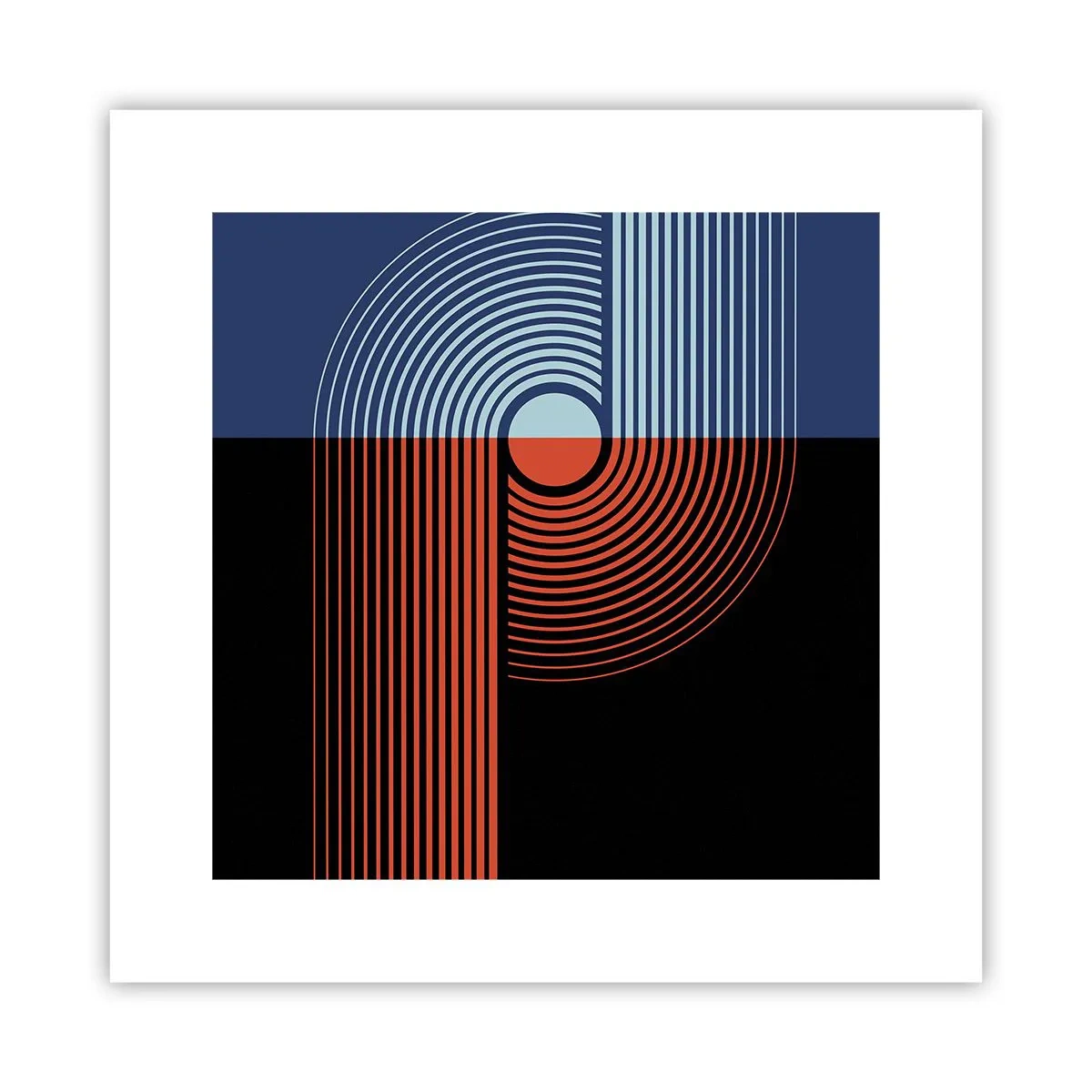 Plakat - I en geometrisk omfavnelse - 30x30 cm