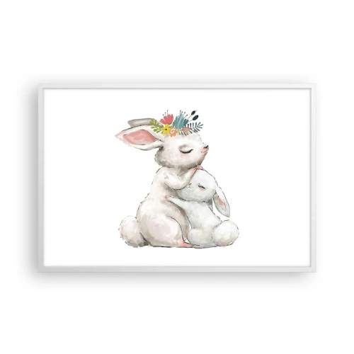 Plakat i hvid ramme - Der er intet sted som hos mor - 91x61 cm