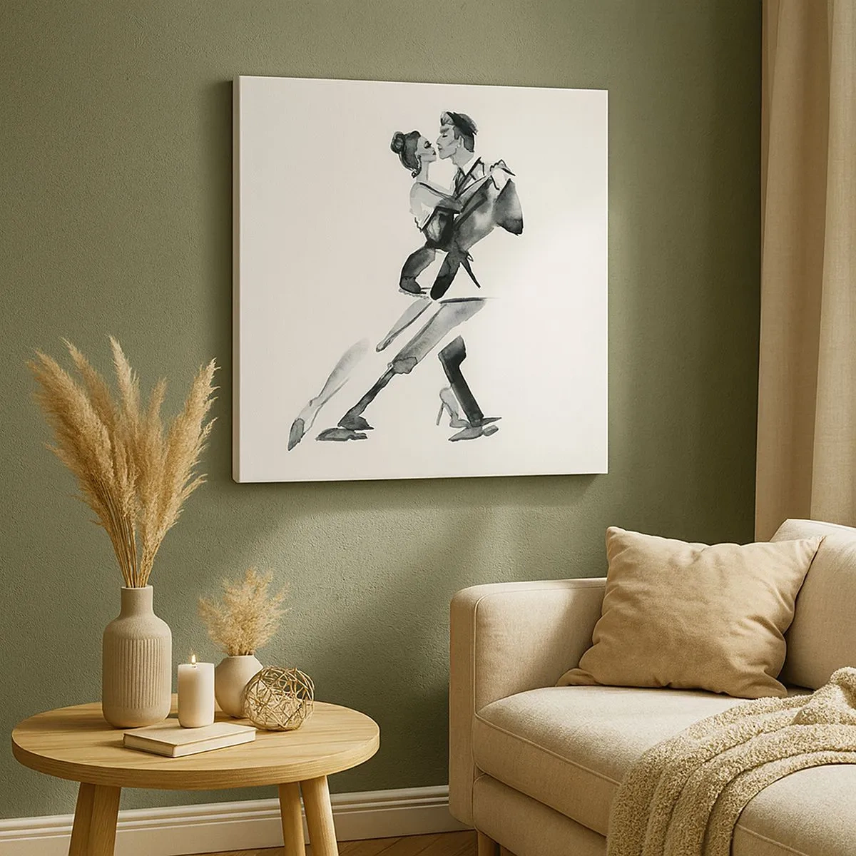 Lærredstryk - Billede på lærred - I én rytme - 30x30 cm