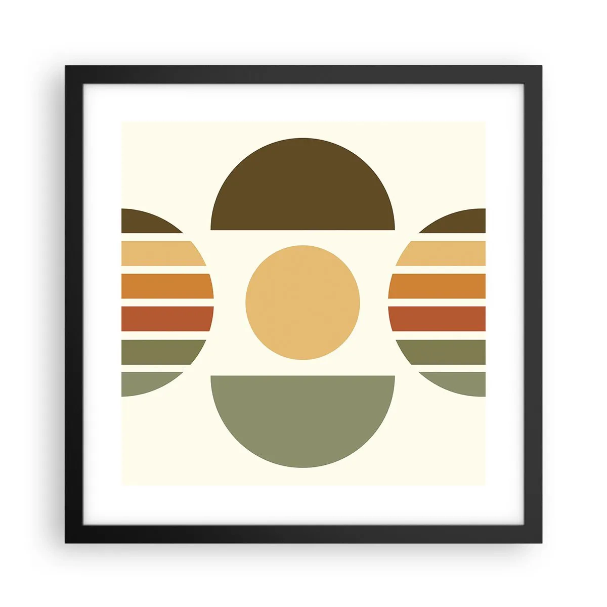 Plakat i sort ramme - I jordfarver - 40x40 cm
