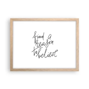 Plakat i ramme af lyst egetræ - Det er muligt - 40x30 cm