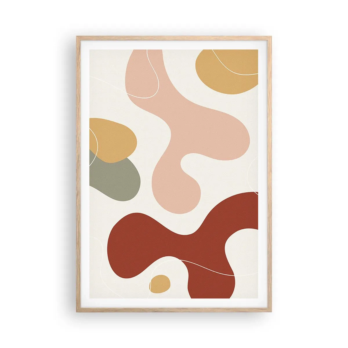 Plakat i ramme af lyst egetræ - Es eller flores? - 70x100 cm