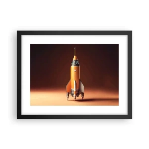 Plakat i sort ramme - Det begynder med en drøm - 40x30 cm